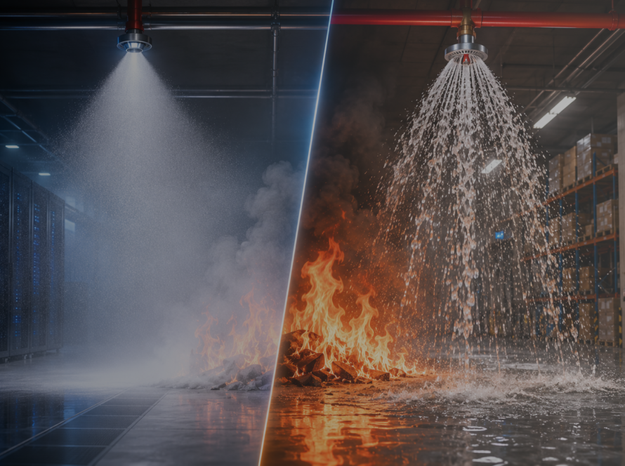 water mist fire suppression system vs traditional sprinklers
